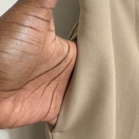 Zara High-Waisted Tan Culotte Trousers Wide-Leg Cropped size L Streetwear Office - Picture 3 of 9